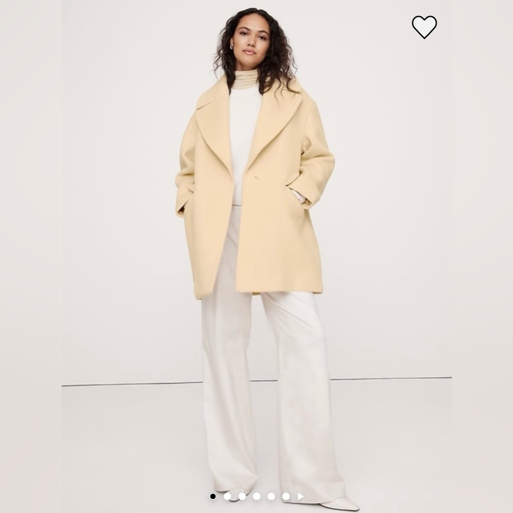 Banana Republic Double Faced Wool Blend Peacoat // Butter yellow